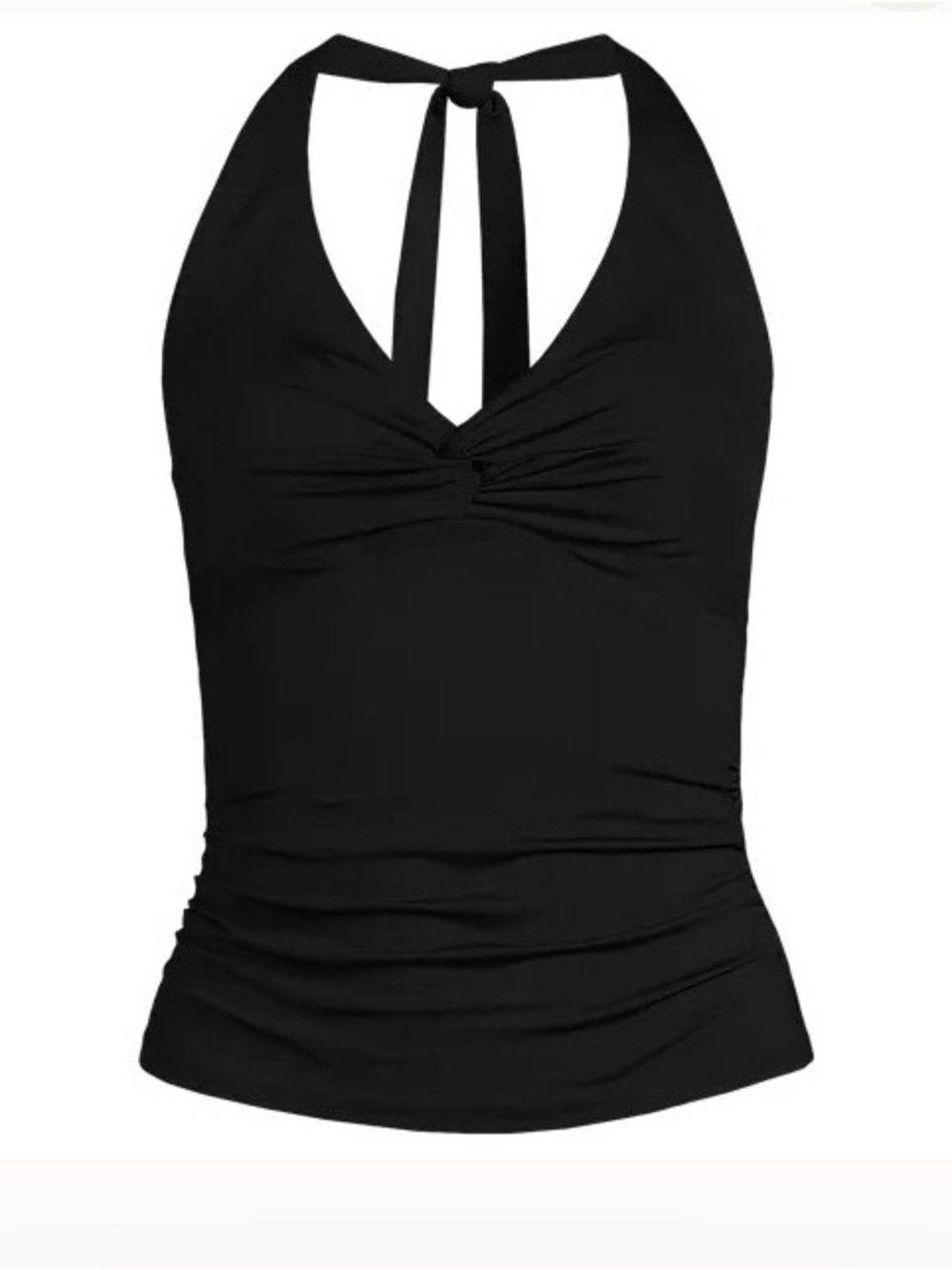 Land’s End Women’s Twist Halter Tankini Top with Tie Neck